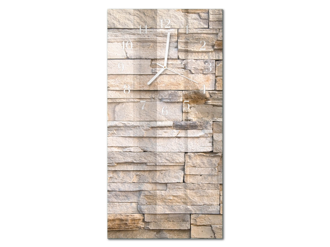 Relógio De Parede De Vidro Bege Espelharte (30x60 Cm)