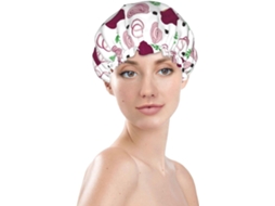 Touca De Banho Feminina, Reutilizável, Impermeável, Dupla Camada, Com Elástico, Ideal Para Cabelos Longos, Com Estampa