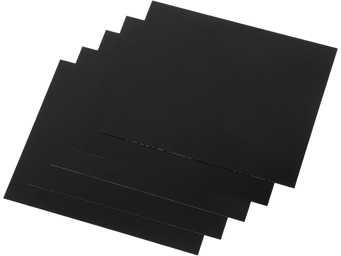 Conjunto De 5 Placas Alumínio Anodizado Preto Com Bordas Lisas E Resistência Ao Desgaste, Ideais Para Sinalização