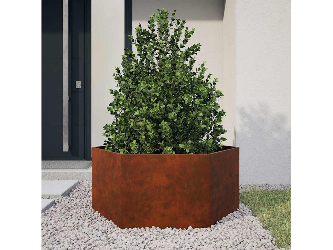 Vidaxl Vaso/floreira 90x90x45 Cm Aço Corten Cor Enferrujado