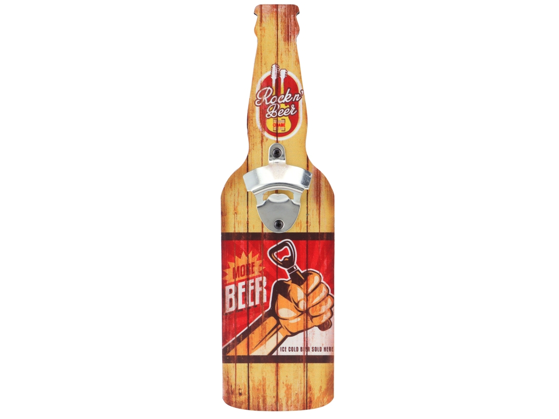 Abridor de Garrafas de Cerveja de Madeira Vintage Multifuncional Parede para Bar Restaurante