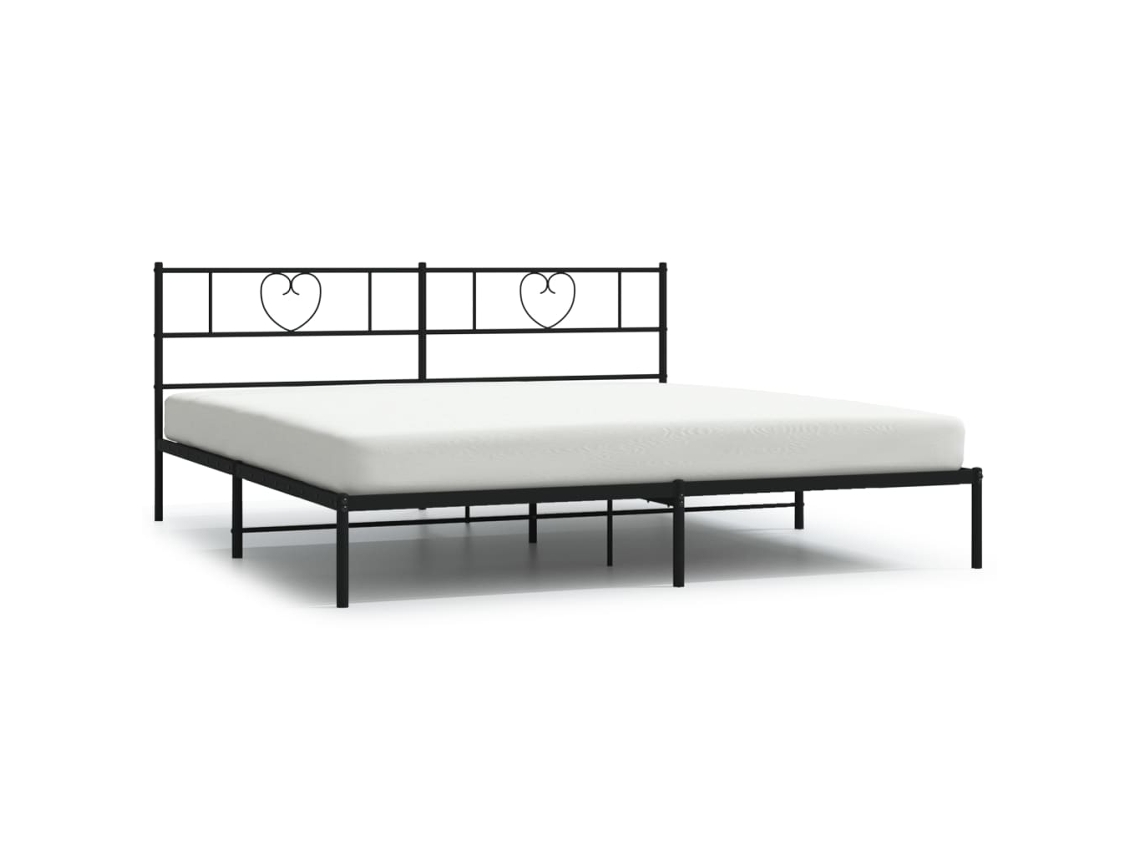 Bed Frame, Bed Frames Vidaxl Preto Aço (193 X 203 Cm)