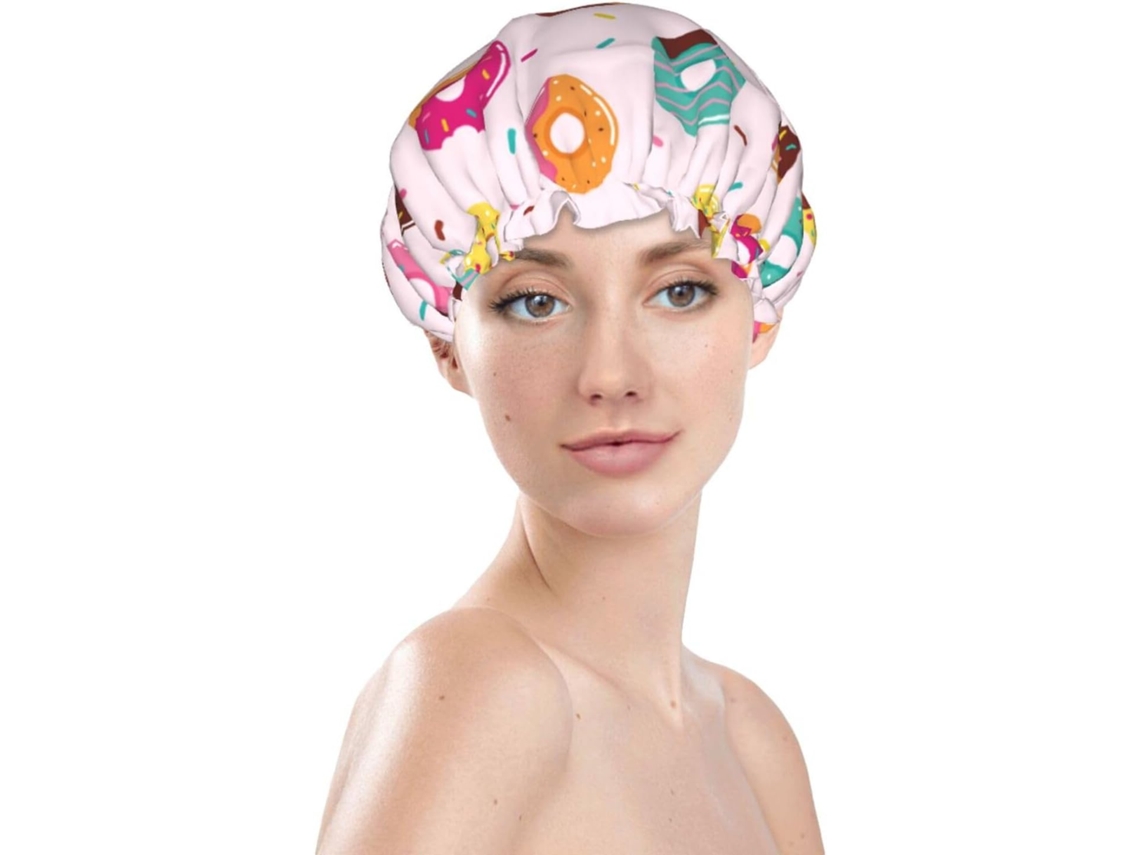 Touca De Banho Feminina, Reutilizável, Impermeável, Dupla Camada, Com Elástico, Ideal Para Cabelos Longos, Touca De