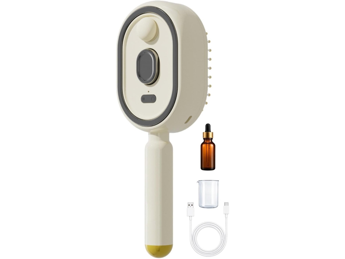 Escova De Cabelo A Vapor – Elegante, Estilosa, Compacta, Recarregável, Portátil, Com Luz, Vermelha Premium, Elétrica Sem