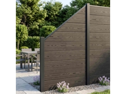 Vidaxl Conjunto De Cercas 6 Unid. 965 X 186 Cm Wpc E Alumínio Preto