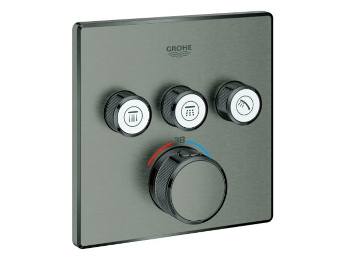 Termóstato GROHE Grohtherm Smartcontrol com Três Válvulas de Fecho Cor: Grafite Dura Escovada