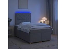 Vidaxl Cama Box Spring Com Colchão Cinzento-claro 120 X 200 Cm Tecido