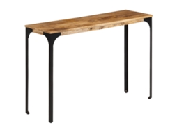 Vidaxl Mesa Consola 110x35x76 Cm Mangueira Maciça/ferro Castanho