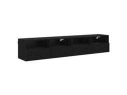 Conjunto 2 Gabinete De Armazenamento De Parede Vidaxl Preto Derivados De Madeira (80 X 30 X 30 Cm)