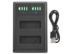 Cargador Duplo Rápido Com Tela Lcd Para Baterias De Câmera Psbls1/bls5 Micro Typec