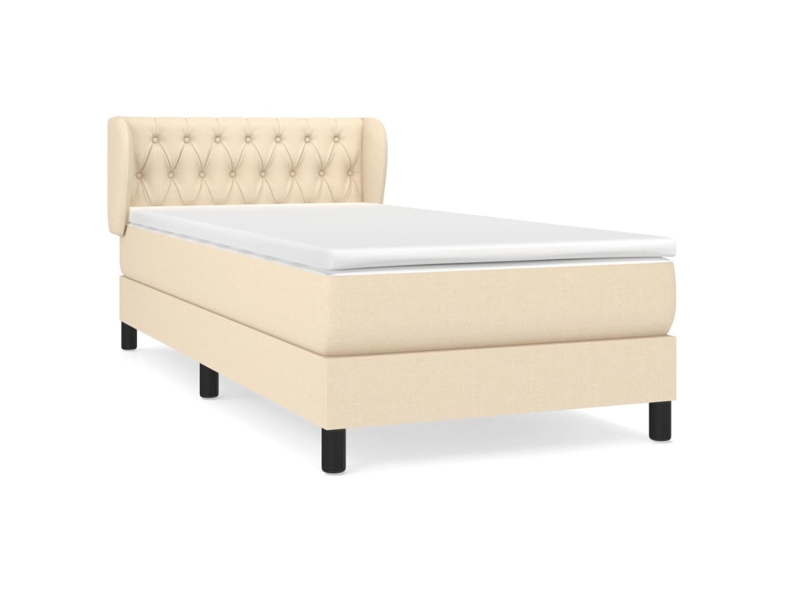 Box Spring Bed, Box Spring Beds Vidaxl Creme Tecido (90 X 190 Cm)