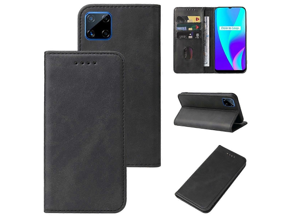 Capa De Couro Com Fecho Magnético Para Realme C12