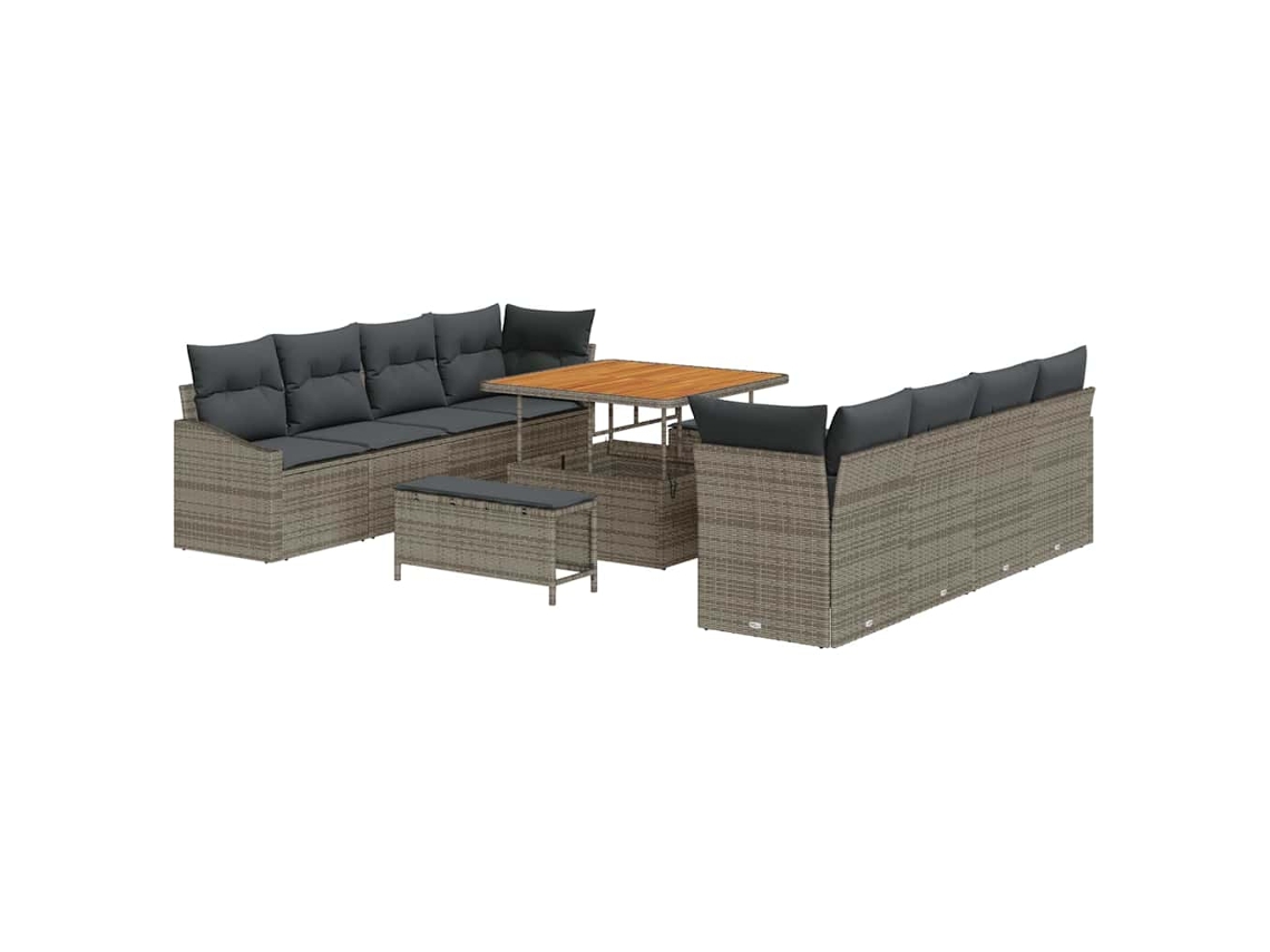 Maison Exclusive - Conjunto De Sofá De Jardim Com Almofada 11 Pcs Cinzeto