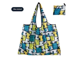 Bolsa Grande de Tecido Oxford Grosso, Ombro Grande, Ecológica, Reutilizável, Portátil, Feminina Dob Rável, Compras. GOKOCO