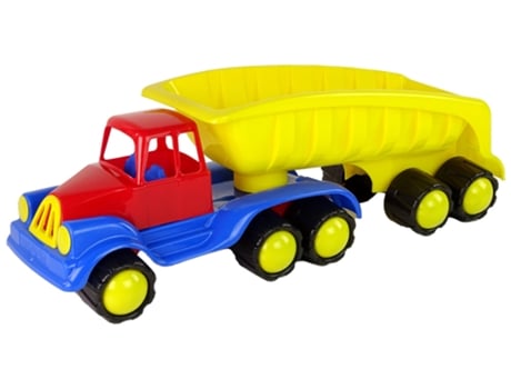 Carro Grande Com Carreta 45cm Amarelo Hemar