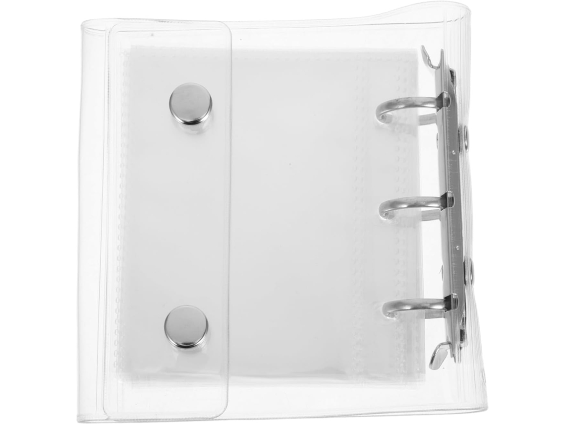 Pasta Transparente A8 Com Fecho Duplo De Pressão, Capa Em Pvc, 3 Argolas Redondas, 20 Bolsos Internos, Organizador