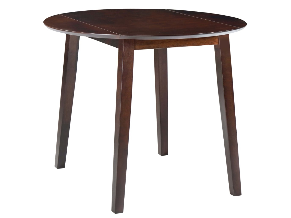 Vidaxl Mesa De Jantar Com Abas Rebatíveis Redonda Mdf Castanho