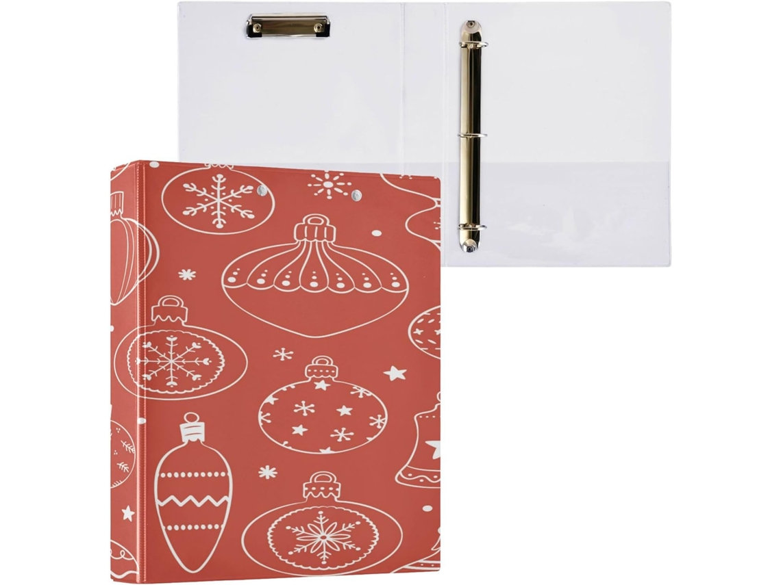 Pacote com 1 Pasta de Argolas Redondas 2,8 Cm e 1,27 Bolsos, 1/2 Pastas, Material Escolar, Capa Dura, Desenho