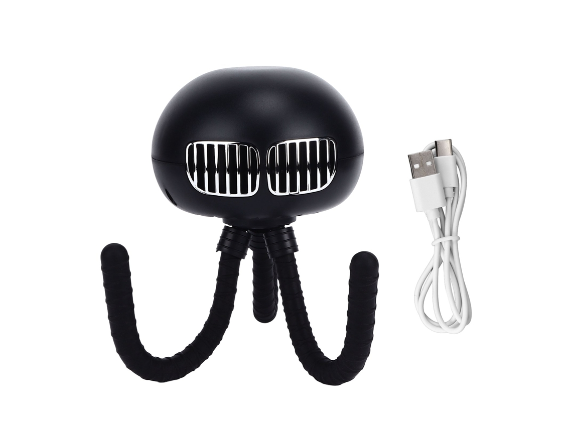 Vento Usb Portátil 4000mah Silencioso Preto para Carrinho Bateria