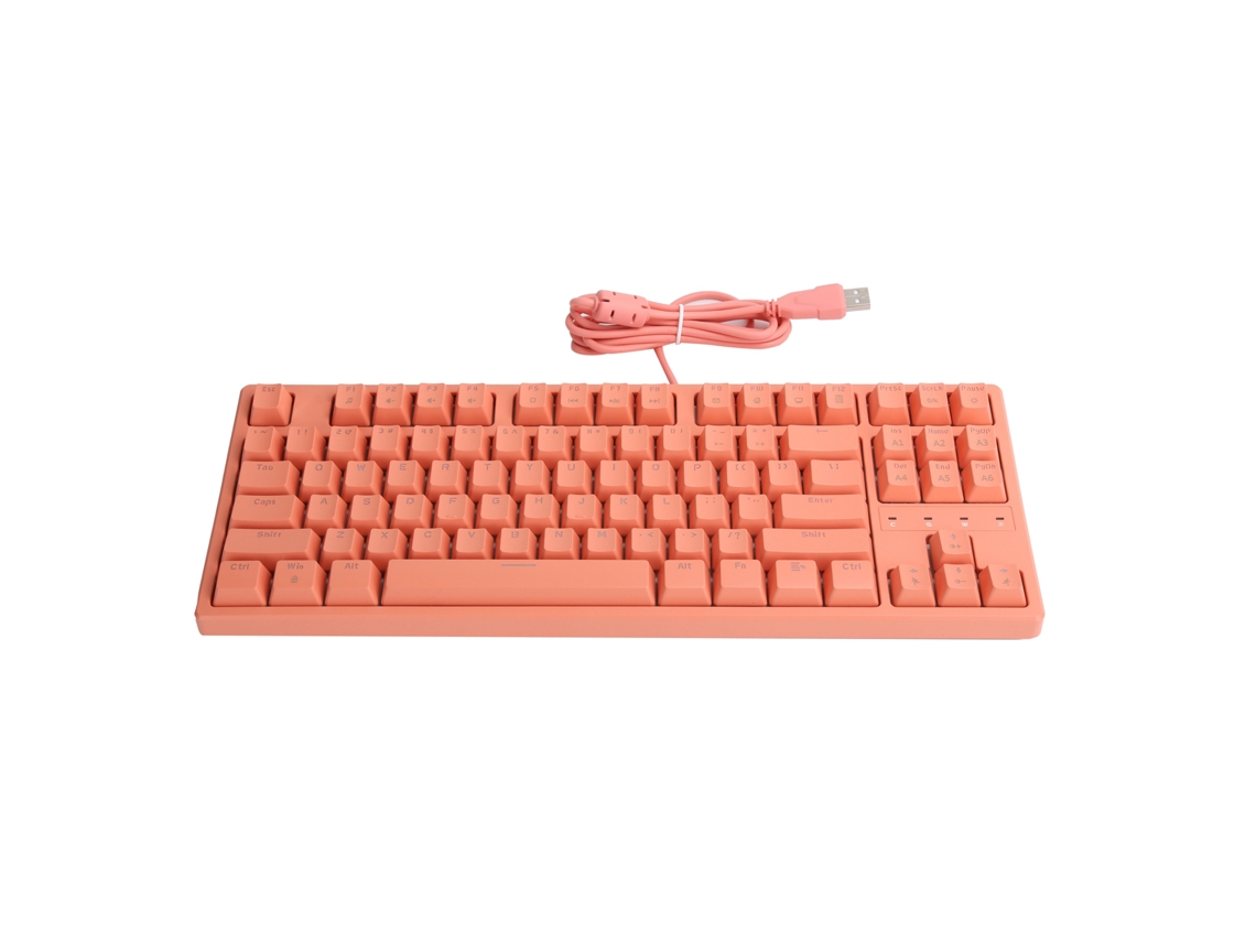 Aetheria teclado Mecânico com Fio Eixo Vermelho 87 Teclas Rgb Programável Stk130 para Games e Escritório