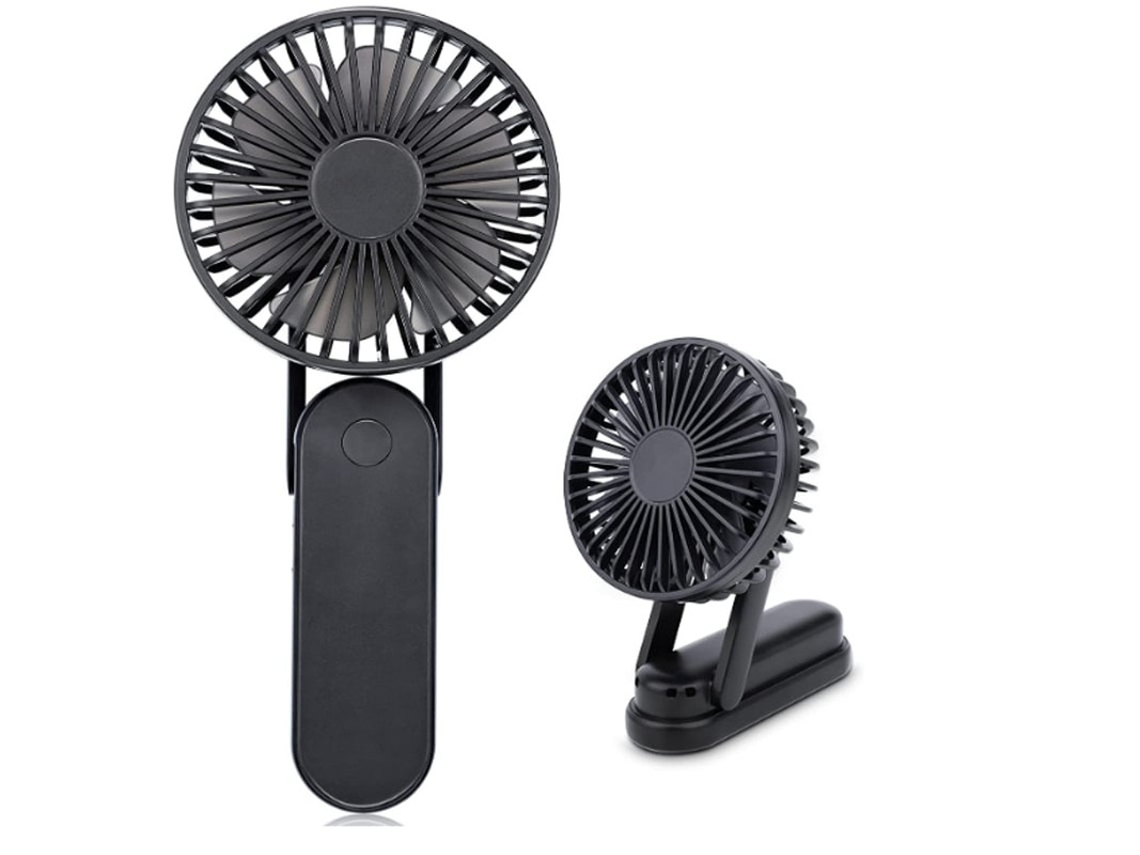 Mini Ventilador Mesa 2500mah 3 Velocidades Dobravel Preto Yizhood