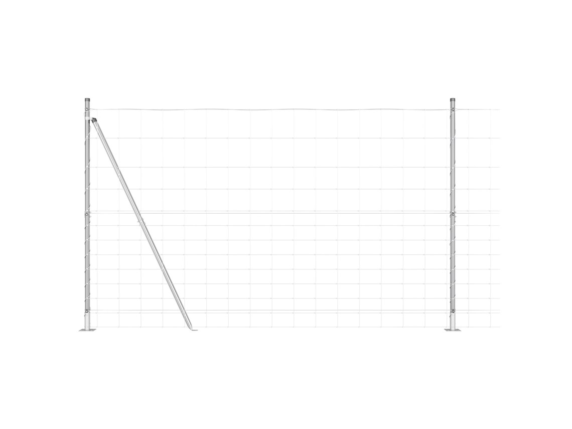 Conjunto 1 Poste De Cerca Externo Vidaxl Prateado Aço (25 X 1,5 M)