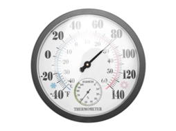 Termômetro/higrômetro De 10 Polegadas Para Uso Interno E Externo, Ideal Para Pátios E Paredes. Não Necessita De Bateria.