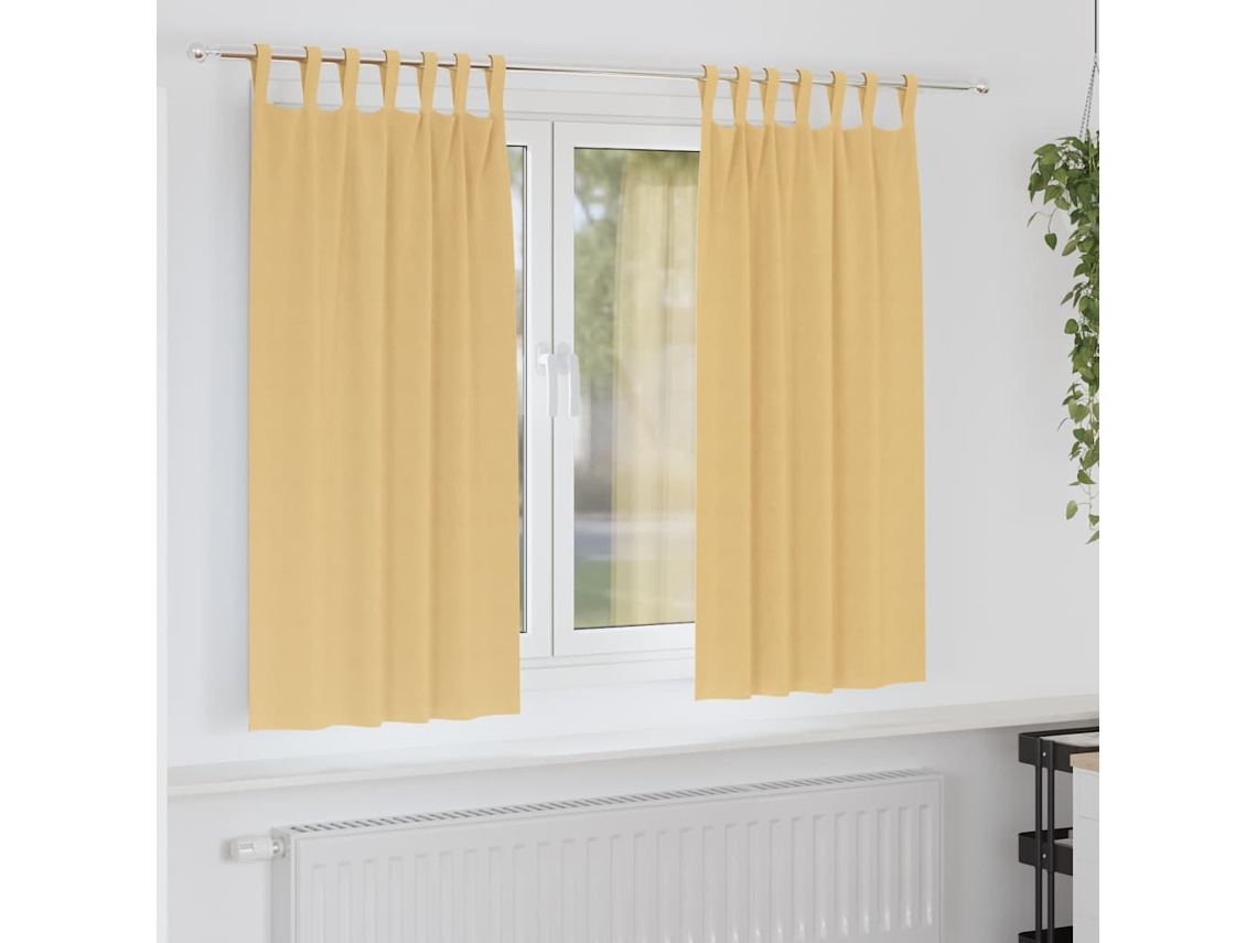 Vidaxl Cortinas Blackout Com Argolas 2 Unid. Bege 175 X 140 Cm