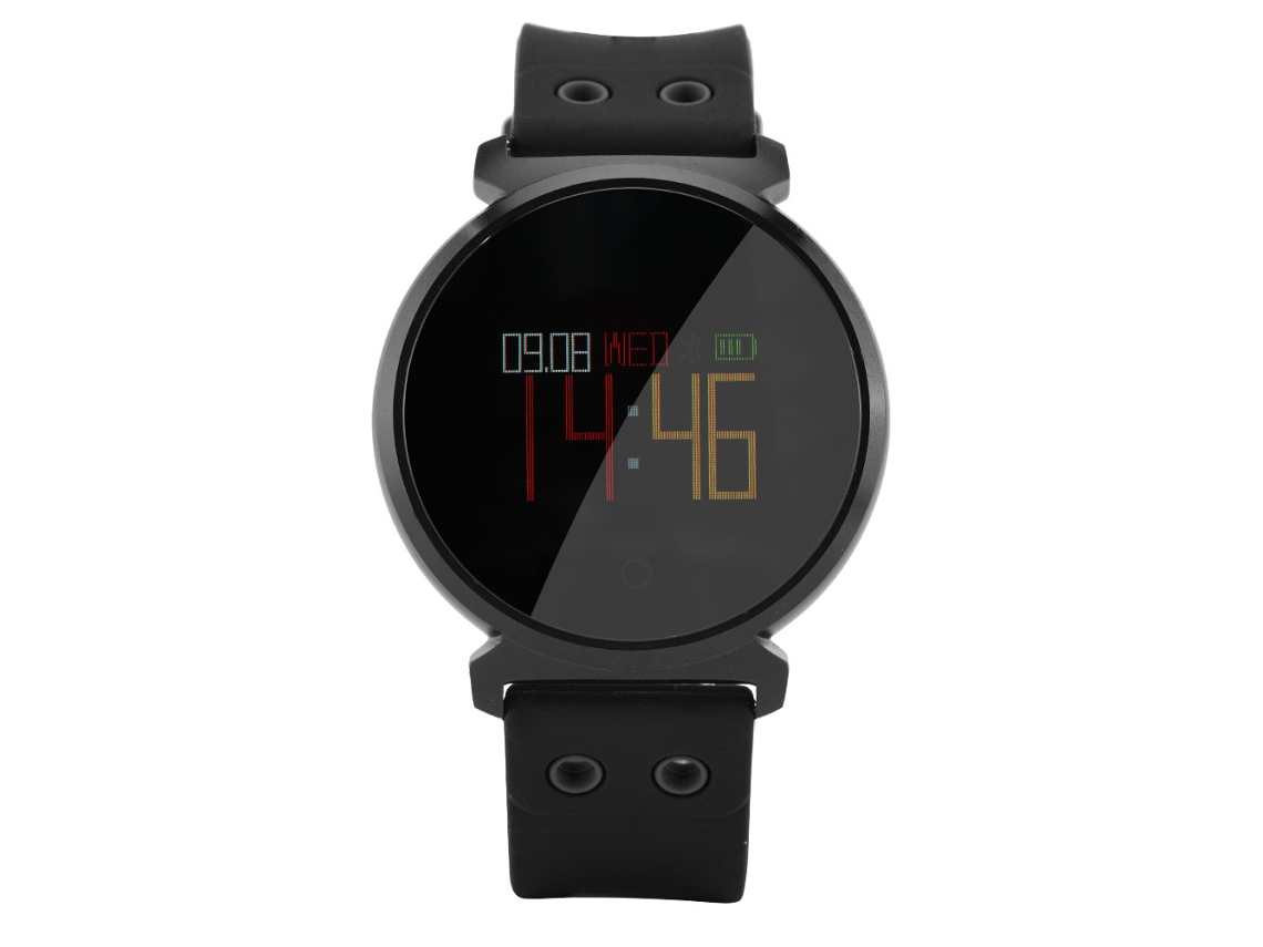 Pulseira K2 com tela colorida, passos, frequência cardíaca, Bluetooth, preto