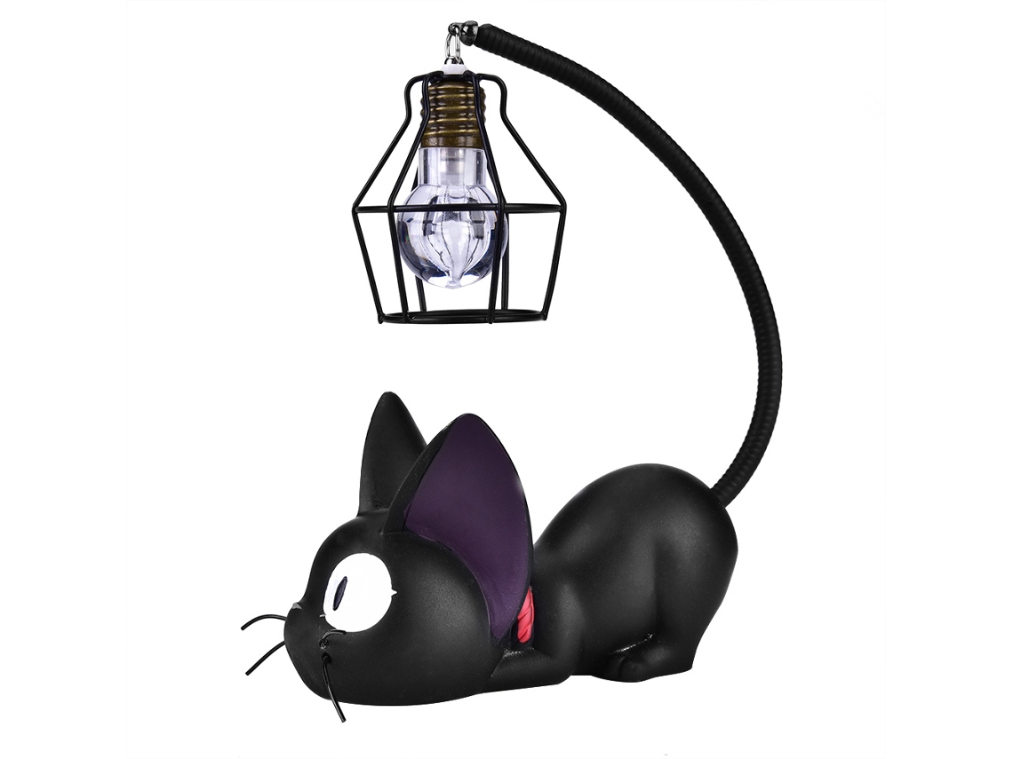 Luz Noturna de Gato Preto com Olhos Decorativos | S/MARCA