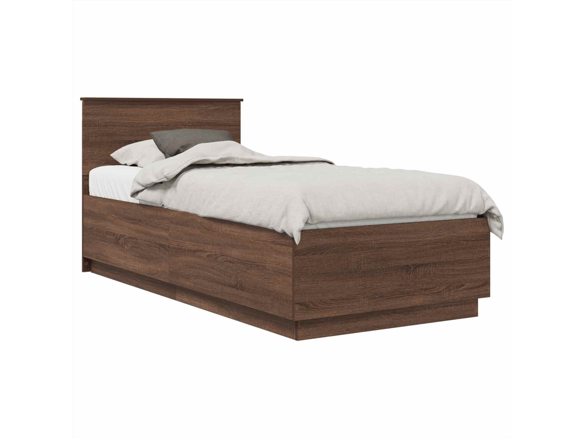 Estrutura da Cama com Cabeceira Carvalho Castanho 70 X 190 Cm MAISON EXCLUSIVE