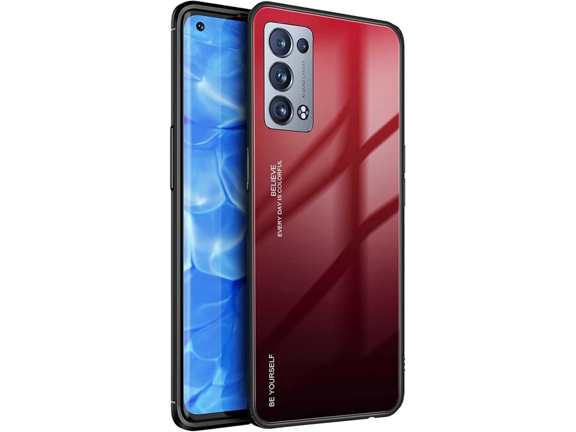 Capa Gradiente Arranhões Antiarranhões para Oppo Reno6 Pro 5G HONGWE. Vidro Temperado Anti-Choque Resistente