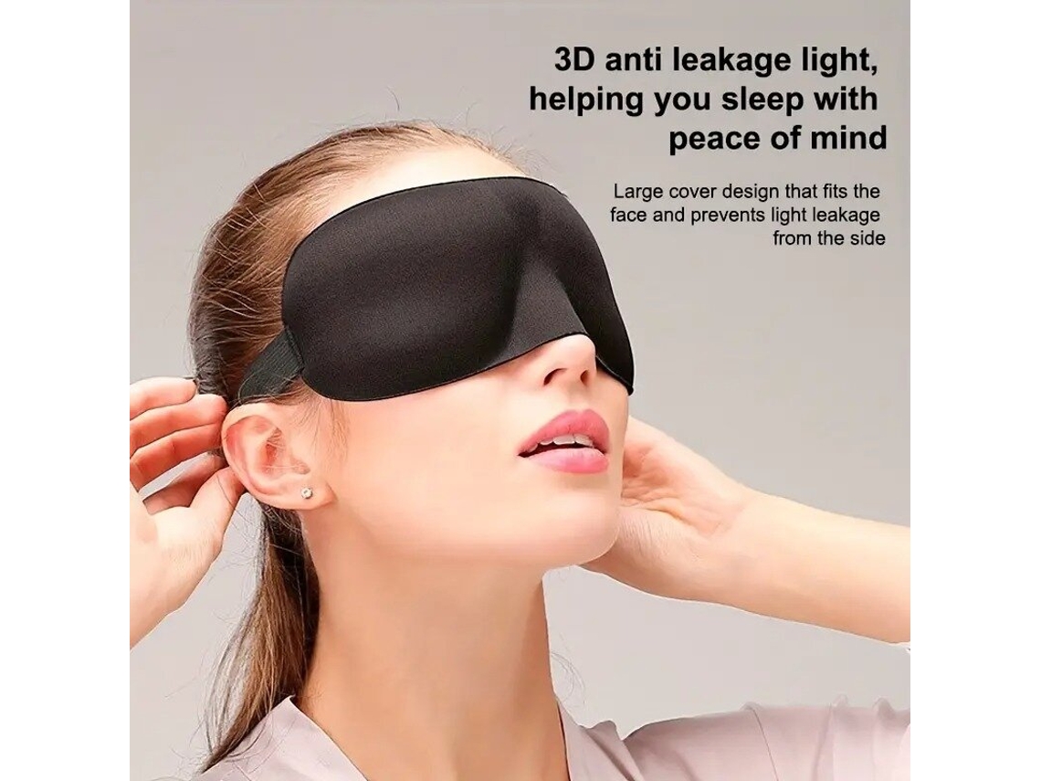 Azulkaload Esponja Mágica Estereoscópica 3d Para Dormir Os Olhos Com Memória Respirável E Com Proteção Preta Para Sono Rápido Em Viagens Ao Ar Livre