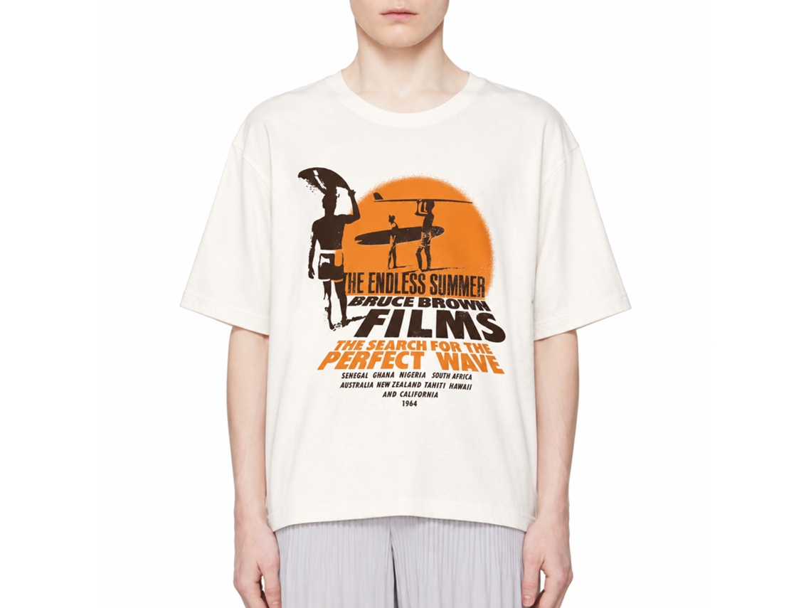 Rockinstone The Perfect Wave Solid Natural Adult T-shirt Size:s