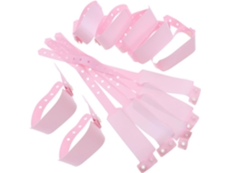 Pulseiras de identificação médica Osaladi para hospitais, pacote com 100 unidades, PVC rosa, resistentes à suspensão.