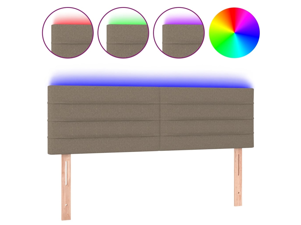 Led Headboard, Led Headboards Vidaxl Cinzento-acastanhado Tecido (144 X 5 X 78/88 Cm)