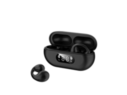 Fones de Ouvido Compactos de Condução Óssea Sem Fio Bluetooth 5.3 de Tipo Aberto MDUG (preto)