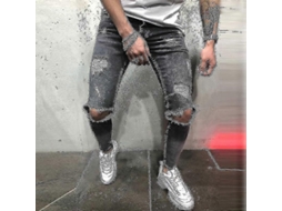 PANTALONES Vaqueros Skinny Rotos para Hombre de Denim Elástico S/MARCA