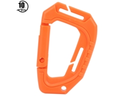 Gancho de Chave Carabiner D Plástico Laranja 10un