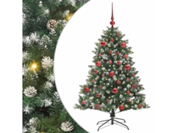 Árvore De Natal Artificial Pré Iluminada Vidaxl Verde Pvc (105 X 105 X 150 Cm)