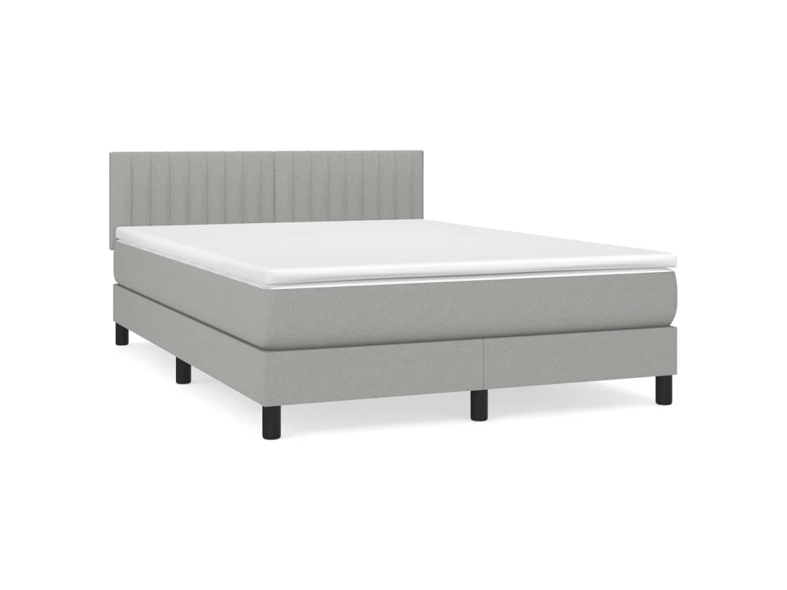 Cama com Molas e Colchão Tecido Cinzento Claro MAISON EXCLUSIVE (140x190 cm)