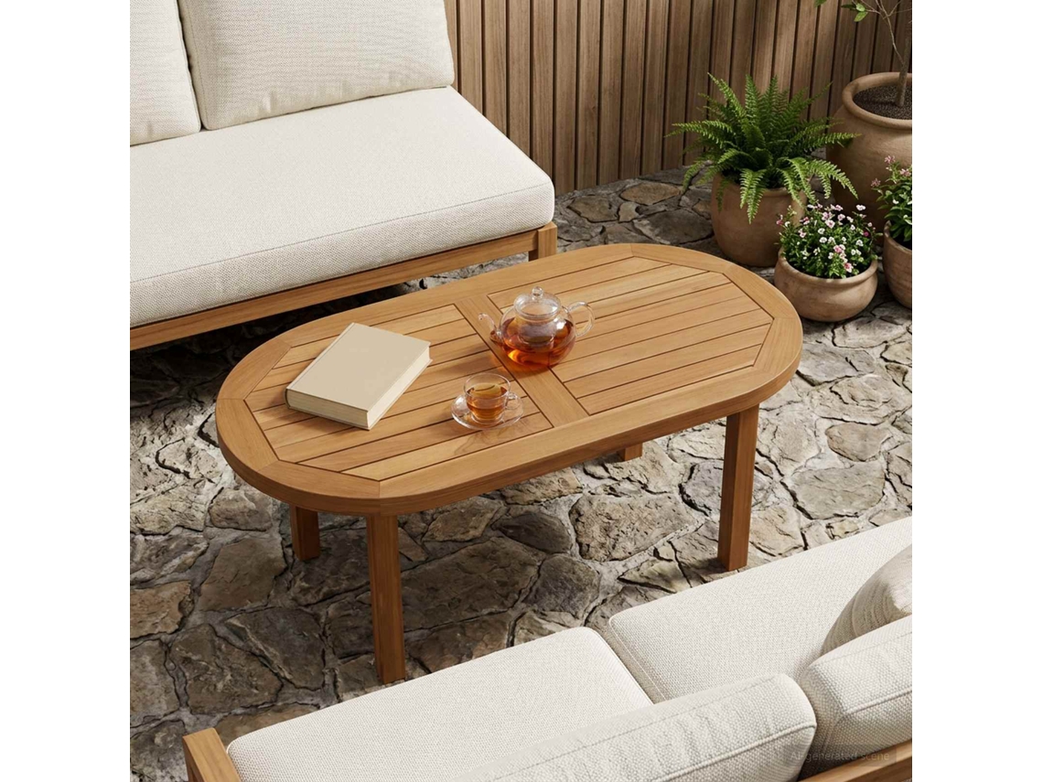 Vidaxl Tampo De Mesa 80 X 40 X 2,5 Cm Oval Madeira De Teca Sólida