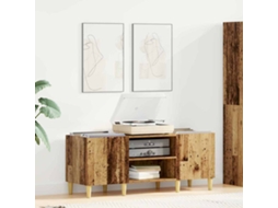 Vidaxl Armário Para Discos De Vinil 121 X 38 X 48 Cm Madeira Antiga