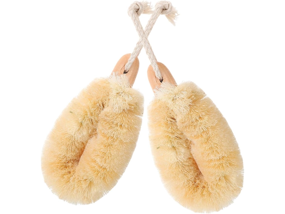 Escovas De Banho Esfoliantes Ultechnovo, Cabo Confortável, Escovas De Banho Sisal Natural, Conjunto De 2, Toque Suave