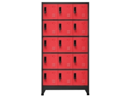 Cacifo 90x40x180 Cm Aço Antracite e Vermelho MAISON EXCLUSIVE