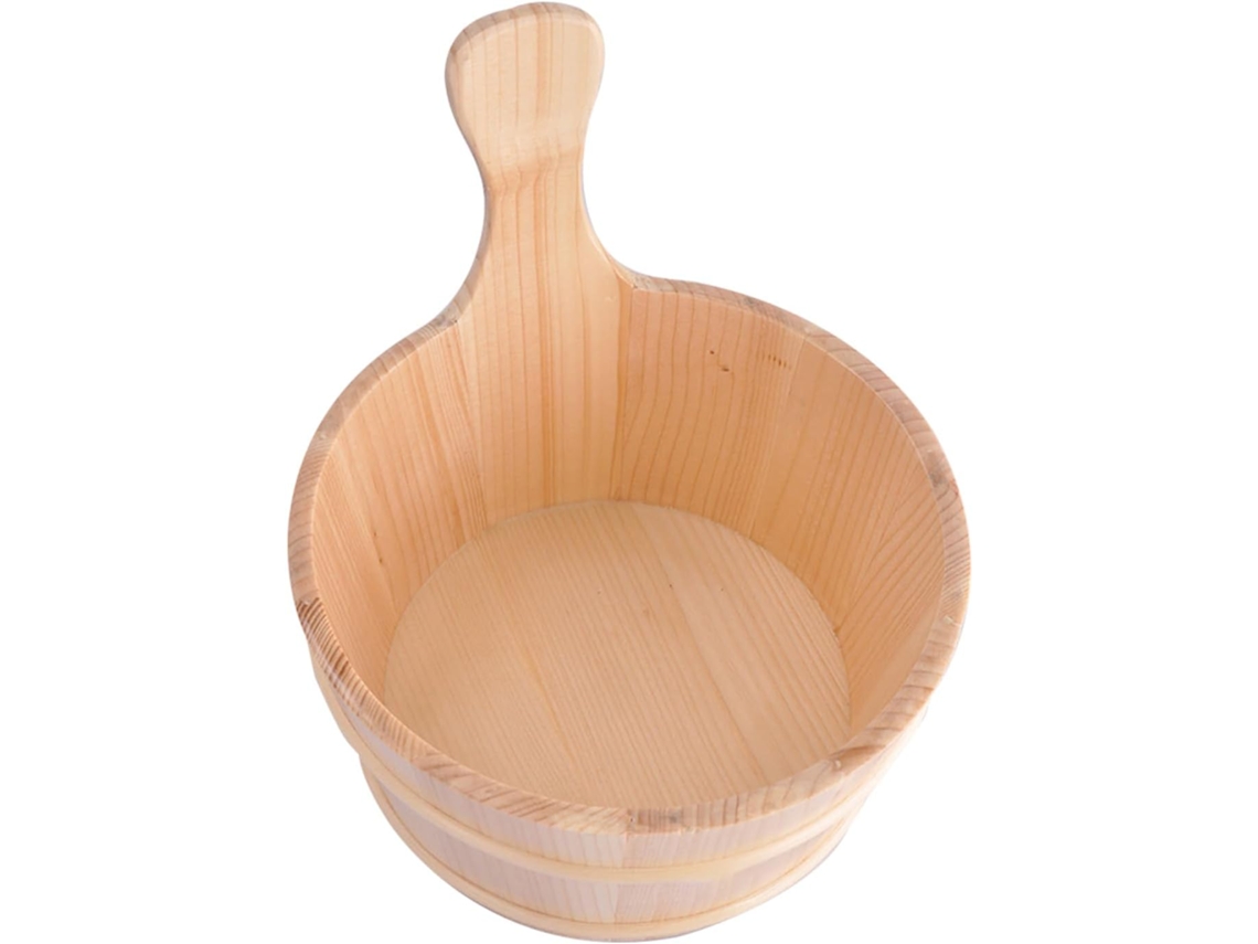 Kit De Acessórios Para Sauna (4 Peças) | Barril – Balde De Madeira Em Formato De L Com Alça