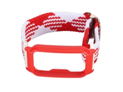 Cinto Relógio Capa Tecido Elástico Ajustável Oppo Free Vermelho Branco Moldura Vermelha