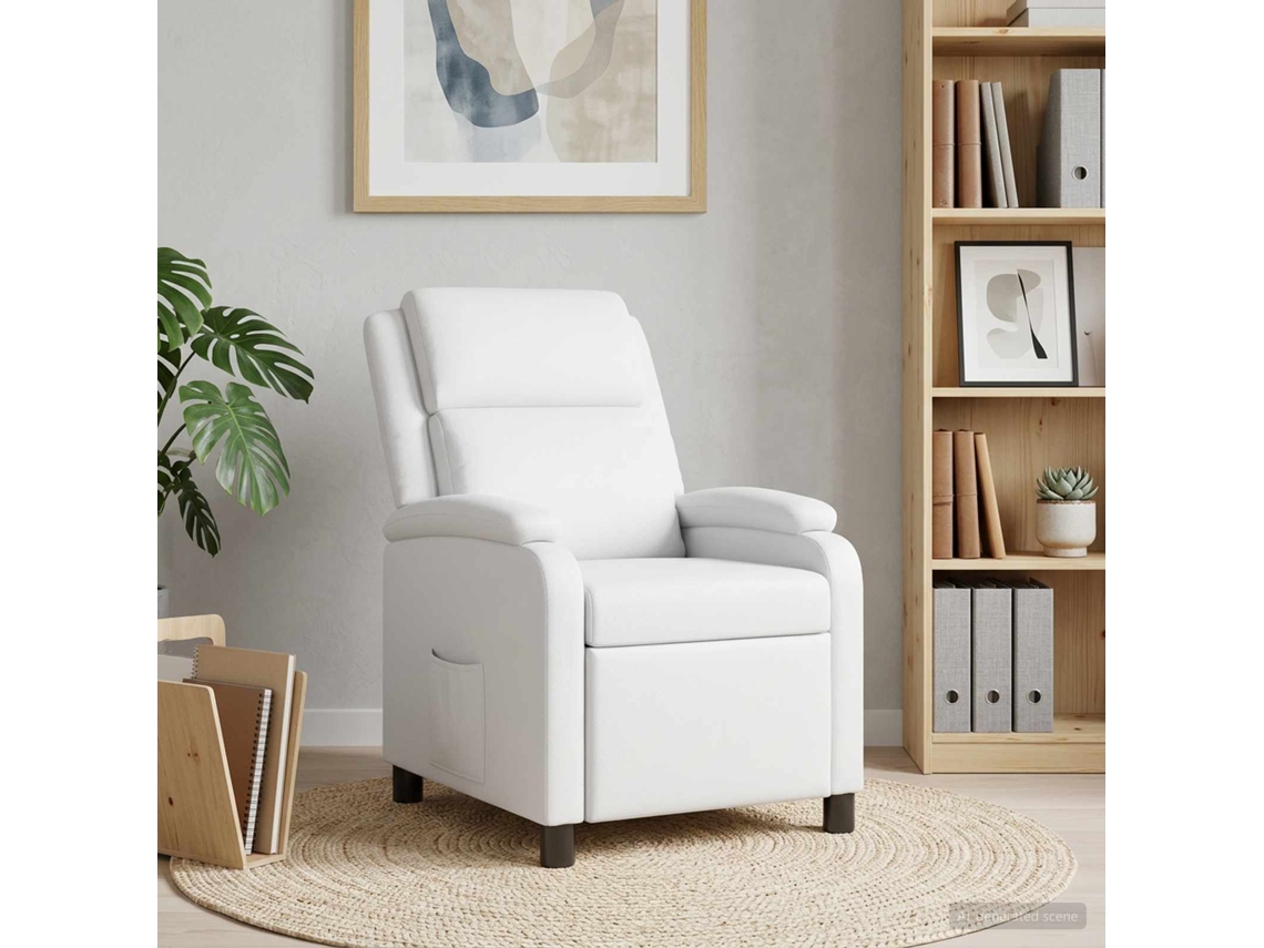 Vidaxl Reclinável Branco Couro Sintético