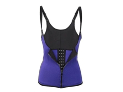 Shapewear Comprimido com Zíper Frontal e 3 Ganchos para Controle Abdominal Reduz Até 3 Pol. Roxo