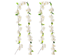Guirlanda Artificial de Cerejeira com Pétalas Brancas, para Casamentos, Festas AQUAFORGE